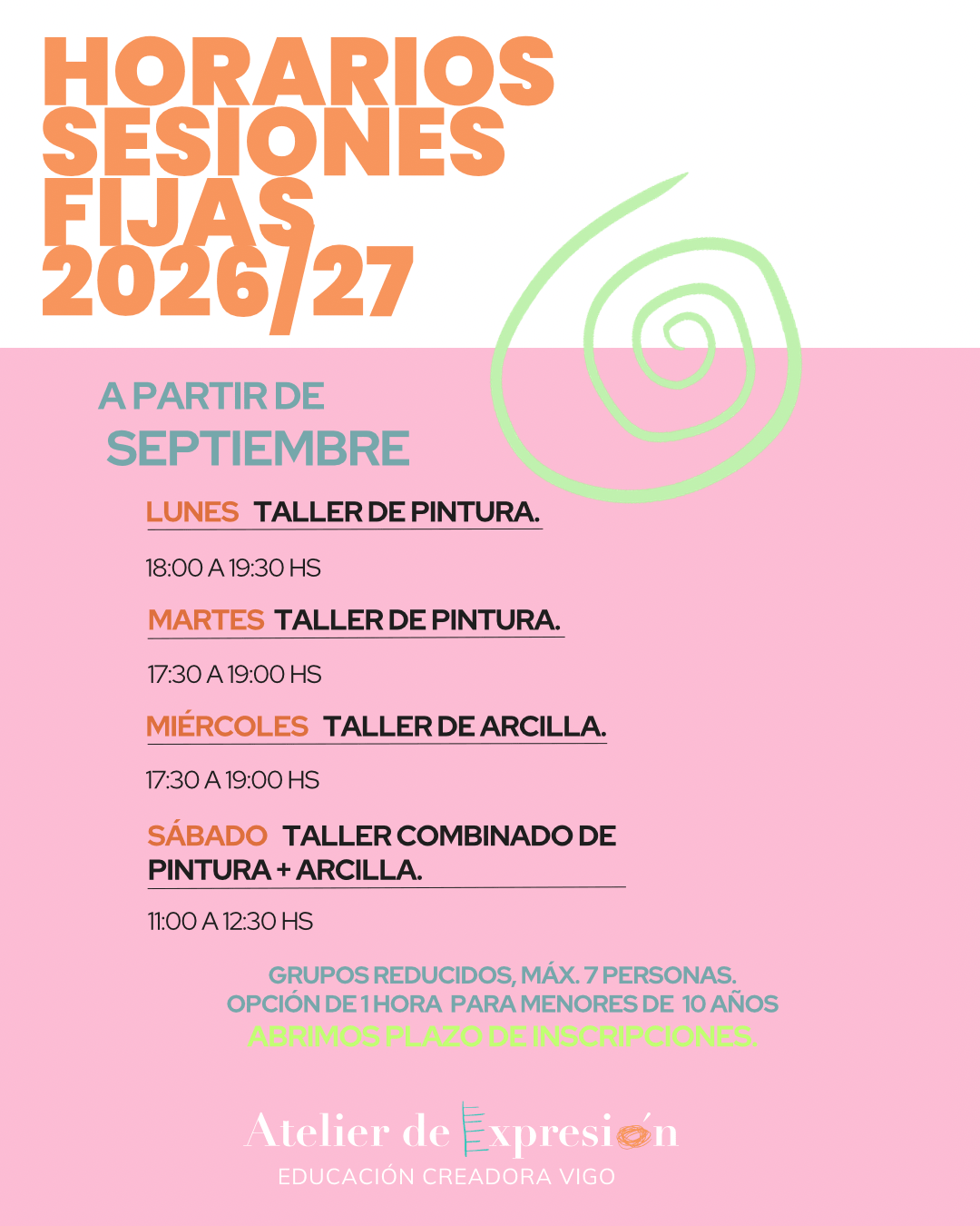 Horario Semanal el Atelier